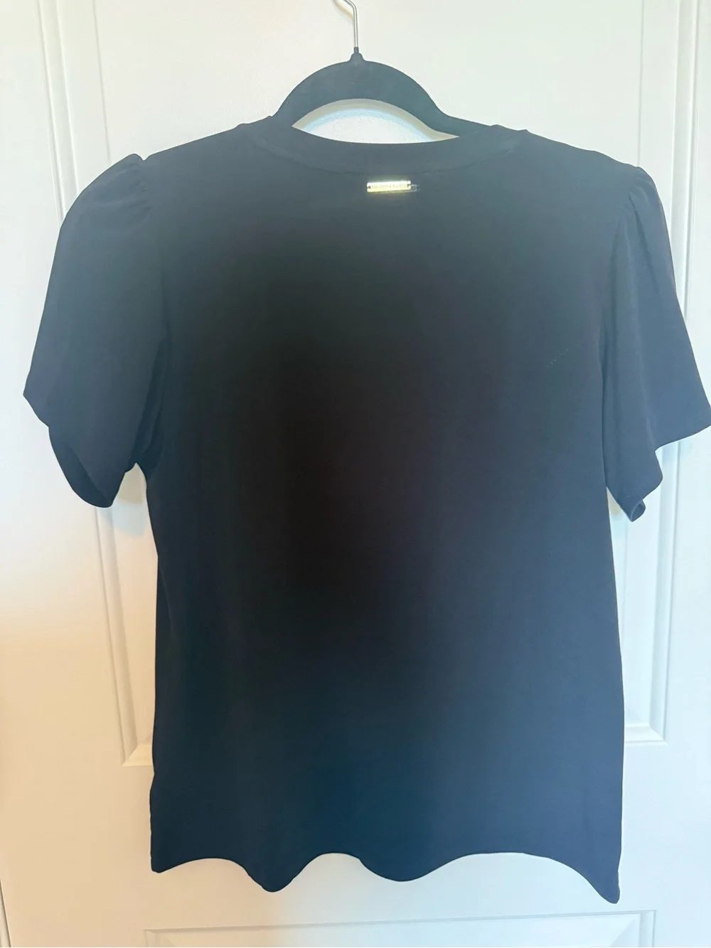 Michael Kors Black Puff-Sleeve Crewneck Tee